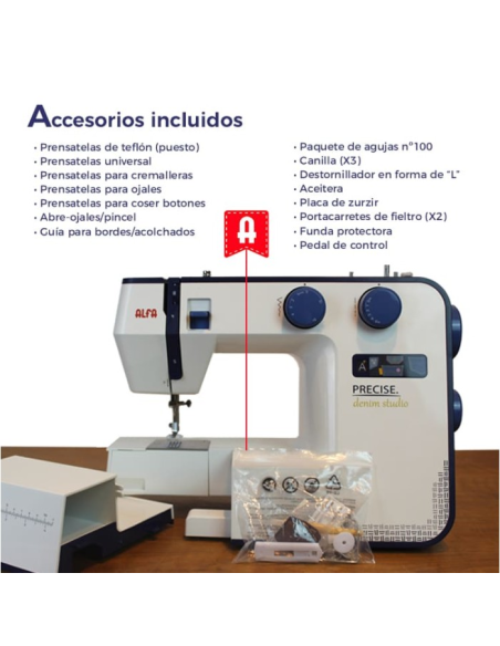 Máquina coser doméstica Alfa Precise Denim Studio