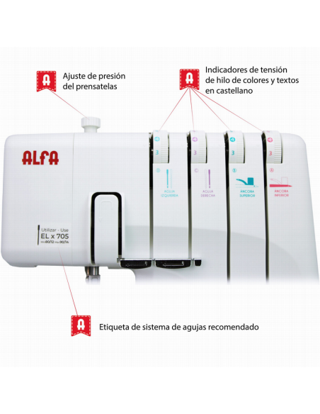 Máquina Alfa Overlock Style 8711 Plus