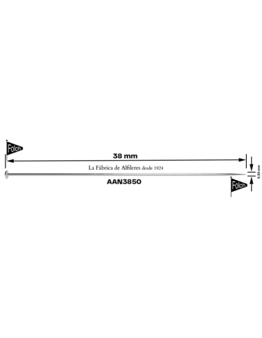 Alfiler acero AAN3850065 05x38 mm, 5 de 25 gr