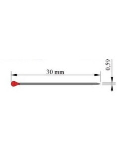 Alfiler cabeza pera APS305932 30x0,59 mm, caja de 200 u