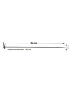 Alfiler acero punta progresiva AAN3255 0.55x32 mm, 10 gr