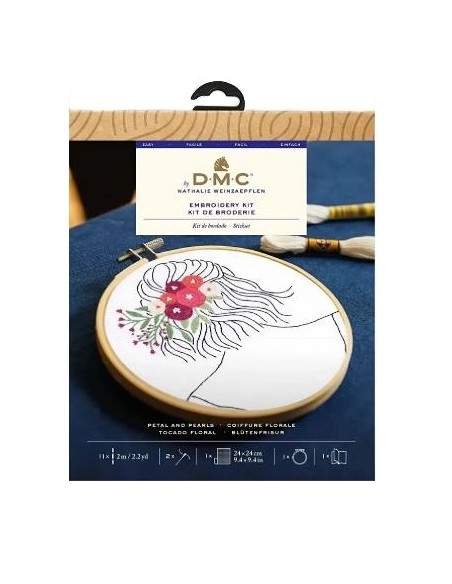 Kit de bordado fácil DMC Pétalos y Perlas TB232