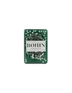 Alfiler cabeza de vidrio Bohin 26083, caja de 80 alfileres