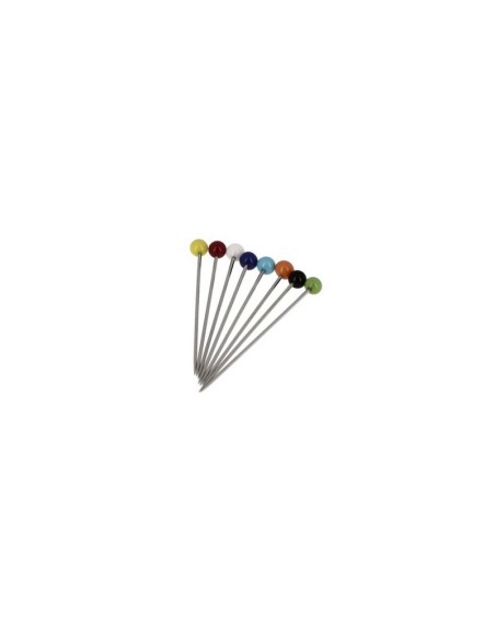 Alfiler cabeza de vidrio colores Bohin 26098, caja de 80 alfileres