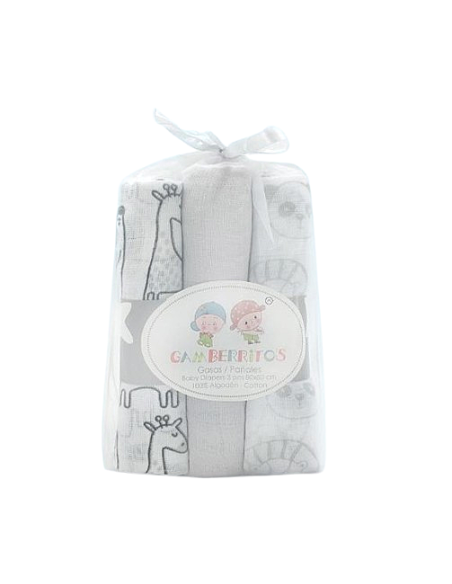 Juego gasas estampadas 9274 Gamberritos, 3 und.