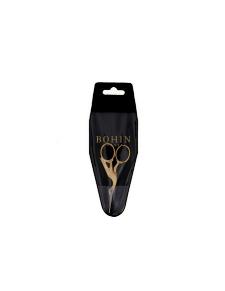 Tijera bordar cigüeña 9 cm oro Bohin 23880