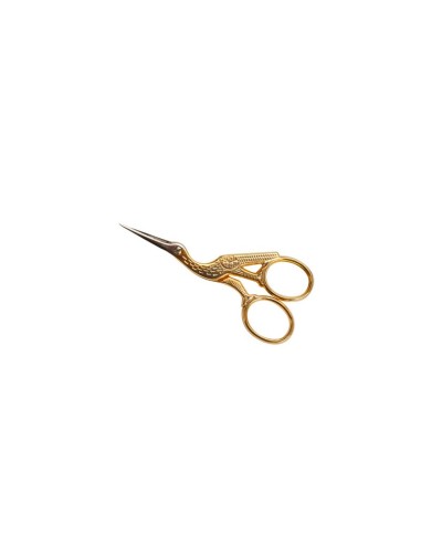 Tijera bordar cigüeña 9 cm oro Bohin 23880