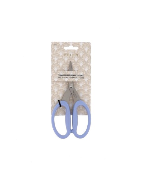 Tijera de precisión microdentada 17,5 cm Azul Bohin 25851