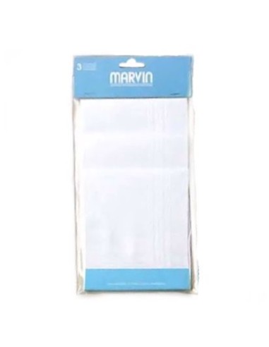 Pañuelo Cecile Marvin (409-52 P L3)  30x30 cm bco, 3 u