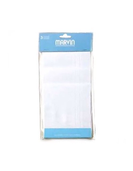 Pañuelo Cecile Marvin (409-52 P L3)  30x30 cm bco, 3 u