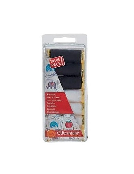 Set Coselotodo 100 m blanco & negro 731110, 7 bobinas