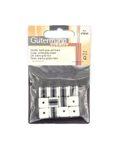 Dado blanco-gris-negro 11x11 mm 679046 Gutermann, 12 u