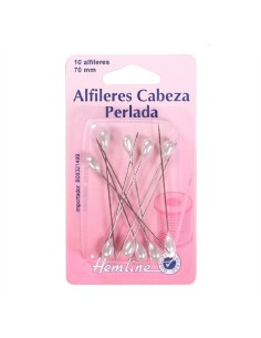 Alfiler perla 65 mm Hemline H711, 10 unidades