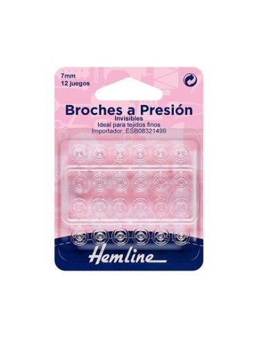 Broche nylon 7 mm transparente Hemline H422, blíster