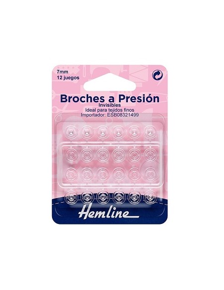 Broche nylon 7 mm transparente Hemline H422, blíster