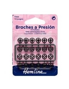 Broche nylon 7 mm negro Hemline H422.B, blíster