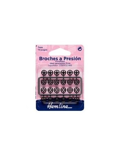 Broche nylon 7 mm negro Hemline H422.B, blíster
