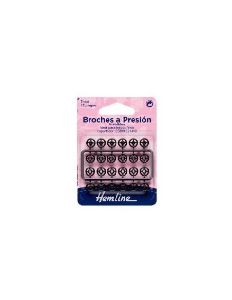 Broche nylon 7 mm negro Hemline H422.B, blíster