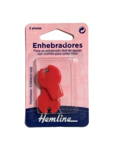 Enhebrador con cortahilos Hemline H237, blister de 2 und.
