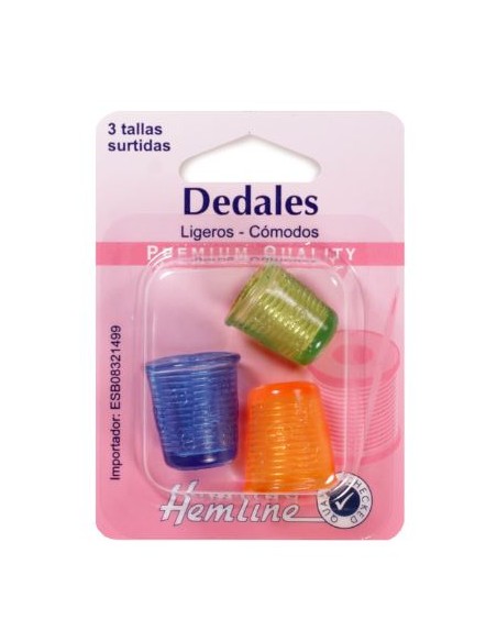 Dedal goma Hemline 226A, blíster (3 tamaños)