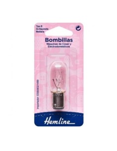 Bombilla máquina de coser bayoneta Hemline H130M, blíster