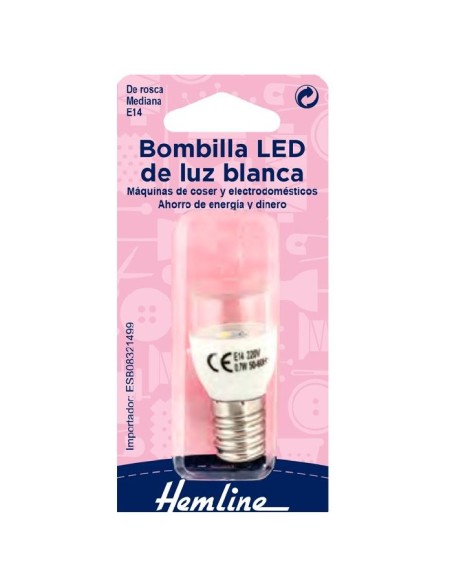 Bombilla LED máquina de coser rosca Hemline H131MLED, blíster