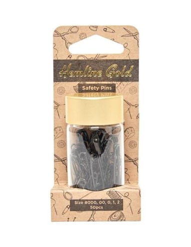 Imperdible negro 19-38 mm Hemline Gold, blister