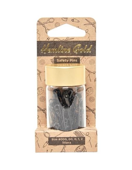 Imperdible negro 19-38 mm Hemline Gold, blister
