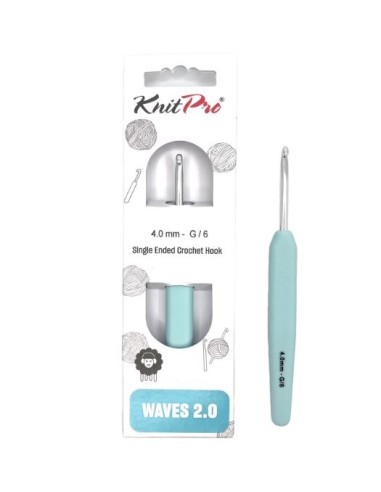 Ganchillo KnitPro Waves 2.0 ergonómico, blíster