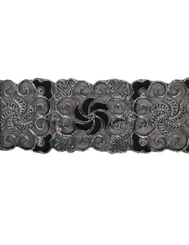 Pasamenería bordado ancho lurex 9689 60 mm, metro