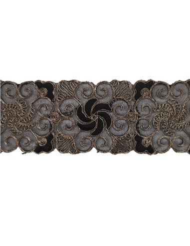 Pasamenería bordado ancho lurex 9689 60 mm, metro