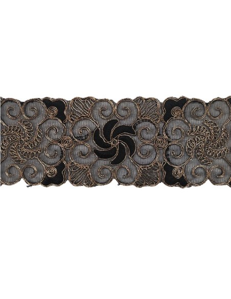 Pasamenería bordado ancho lurex 9689 60 mm, metro