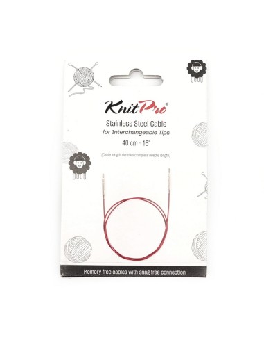 Cable fijo acero inox. morado Knitpro