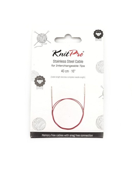 Cable fijo acero inox. morado Knitpro