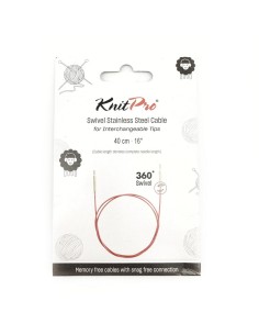 Cable giratorio acero inox. morado Knitpro