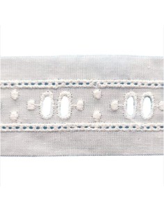Entredós bordado plumeti con pasacintas 11697 (3 cm), m