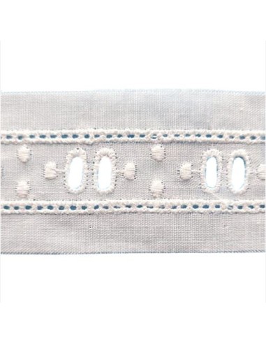 Entredós bordado plumeti con pasacintas 11697 (3 cm), m