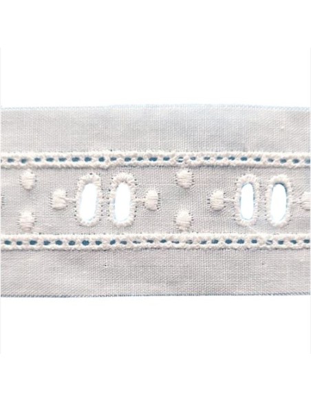 Entredós bordado plumeti con pasacintas 11697 (3 cm), m