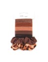 Elásticos y scrunchies marrones Inca 43821, pack de 20+2 und.