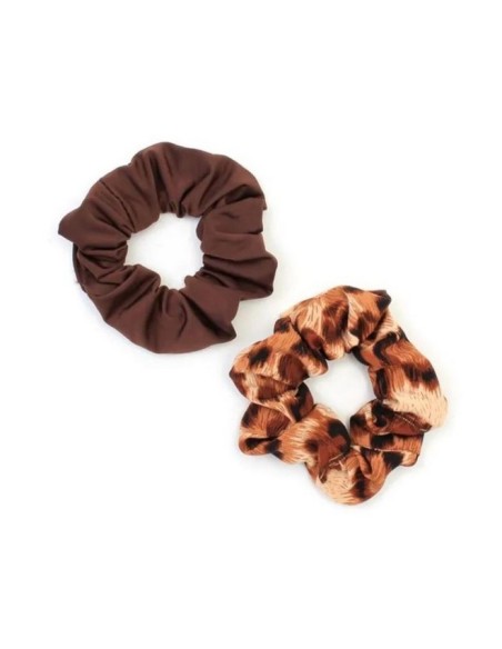 Elásticos y scrunchies marrones Inca 43821, pack de 20+2 und.
