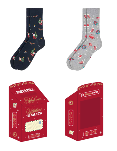 Calcetín Navidad buzón papá noel Soxland hombre 6 p. expositor 1214201