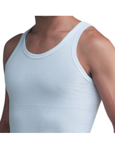 Camiseta tirante hombre poliéster algodón Asman 155, unidad
