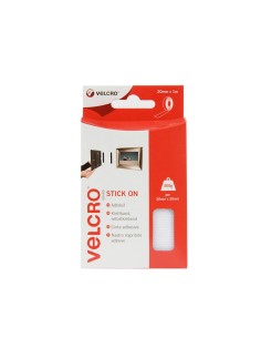 Velcro cinta adhesiva PS14 20 mm blanco, blister de 1 metro