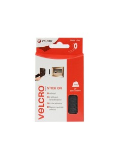 Velcro cinta adhesiva PS14 20 mm negro, blister de 1 metro