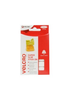 Velcro óvalos adhesivos PS30 35x12 mm super slim blanco, blister de 18 juegos