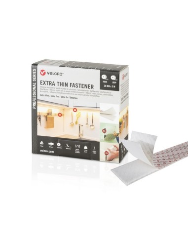 Velcro cinta adhesiva HTH830+V3894 PS30 20 mm blanco, juego de 5 metros