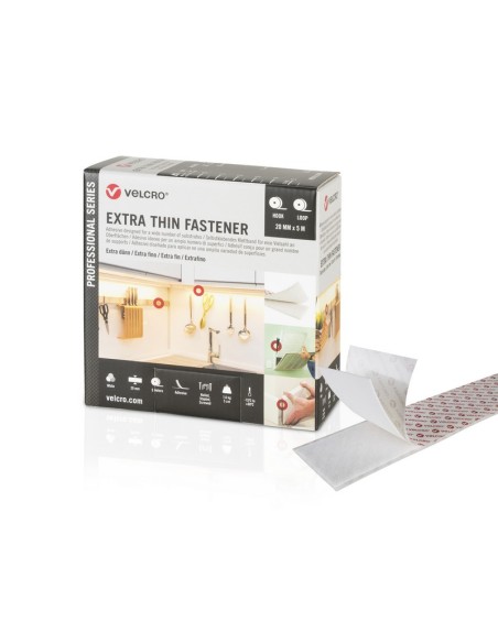 Velcro cinta adhesiva HTH830+V3894 PS30 20 mm blanco, juego de 5 metros