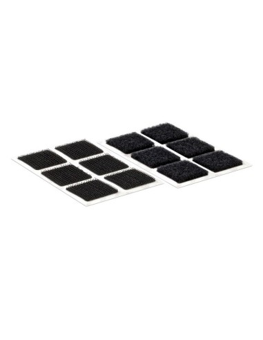 Velcro cuadrados adhesivos PS30 25 mm negro, blister de 24 juegos