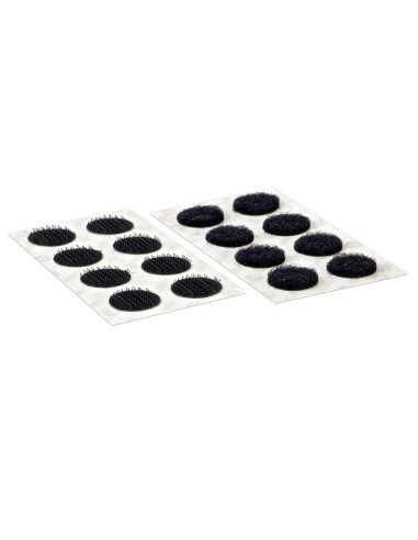 Velcro coins monedas adhesivas PS30 16 mm negro, blister de 16 juegos