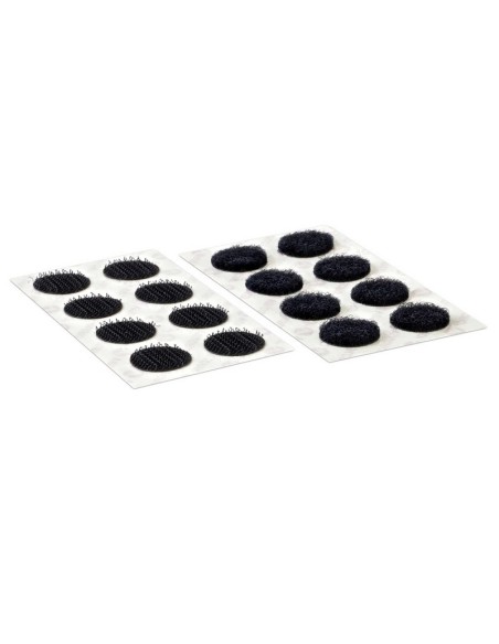 Velcro coins monedas adhesivas PS30 16 mm negro, blister de 16 juegos